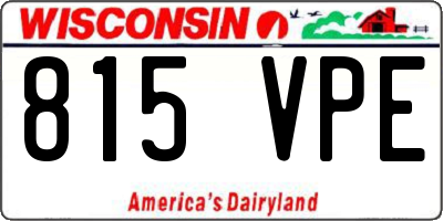 WI license plate 815VPE