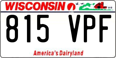 WI license plate 815VPF