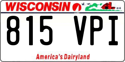 WI license plate 815VPI