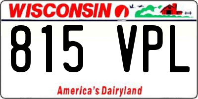 WI license plate 815VPL