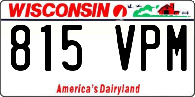 WI license plate 815VPM