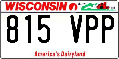 WI license plate 815VPP