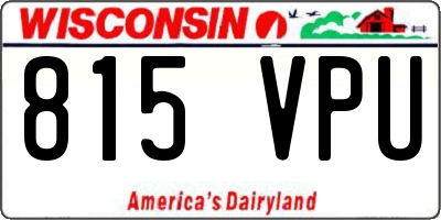 WI license plate 815VPU