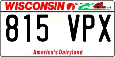 WI license plate 815VPX