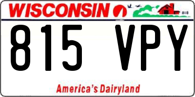 WI license plate 815VPY