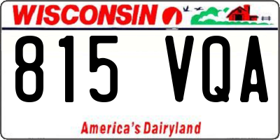 WI license plate 815VQA