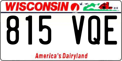 WI license plate 815VQE