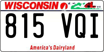 WI license plate 815VQI