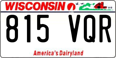 WI license plate 815VQR