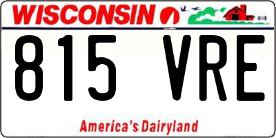 WI license plate 815VRE