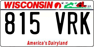 WI license plate 815VRK