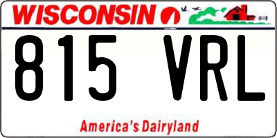 WI license plate 815VRL