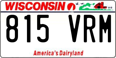 WI license plate 815VRM