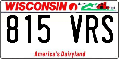 WI license plate 815VRS
