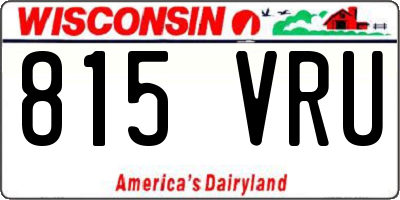 WI license plate 815VRU