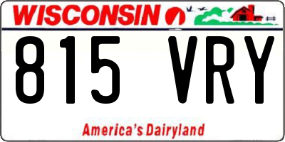 WI license plate 815VRY