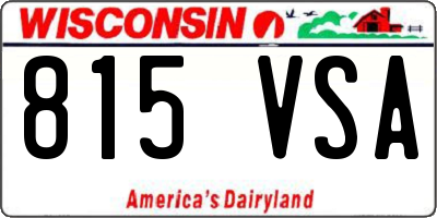 WI license plate 815VSA