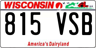WI license plate 815VSB
