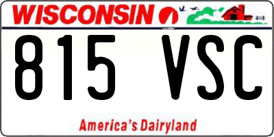 WI license plate 815VSC