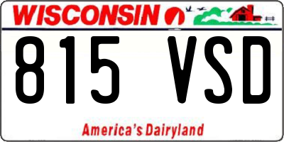 WI license plate 815VSD