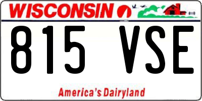 WI license plate 815VSE