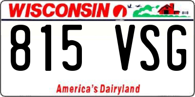 WI license plate 815VSG
