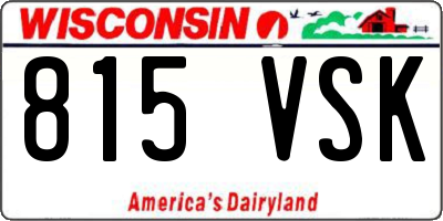 WI license plate 815VSK