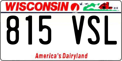 WI license plate 815VSL