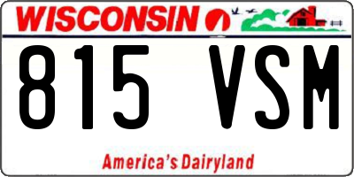 WI license plate 815VSM