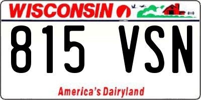 WI license plate 815VSN