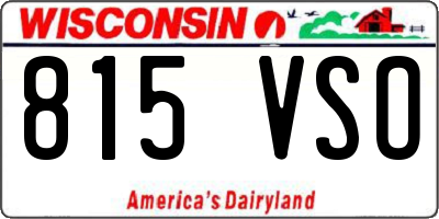 WI license plate 815VSO