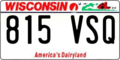 WI license plate 815VSQ