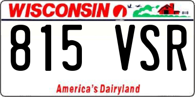 WI license plate 815VSR