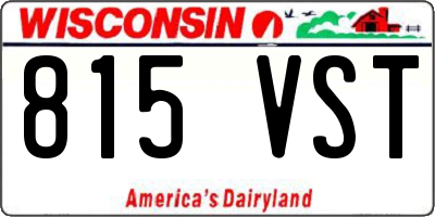 WI license plate 815VST