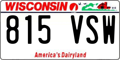 WI license plate 815VSW