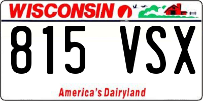 WI license plate 815VSX