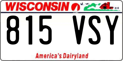 WI license plate 815VSY