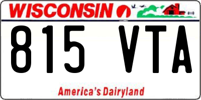 WI license plate 815VTA