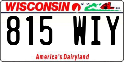 WI license plate 815WIY