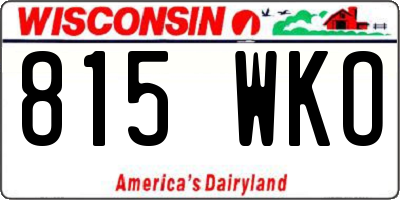 WI license plate 815WKO