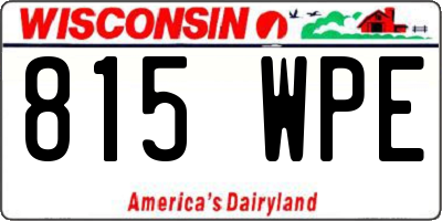 WI license plate 815WPE