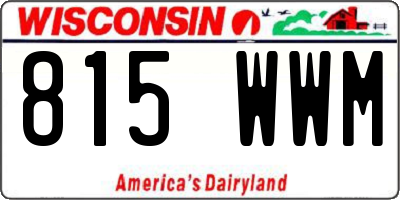 WI license plate 815WWM