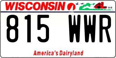 WI license plate 815WWR