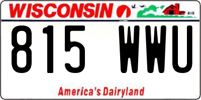 WI license plate 815WWU