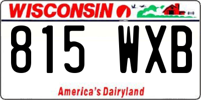 WI license plate 815WXB