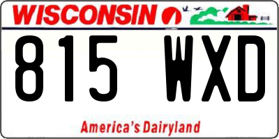 WI license plate 815WXD