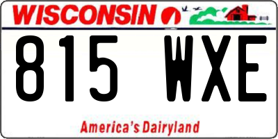 WI license plate 815WXE