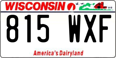 WI license plate 815WXF
