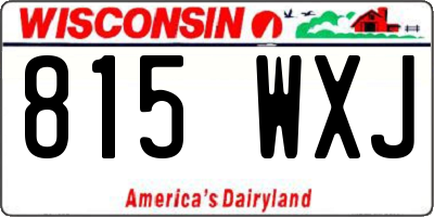 WI license plate 815WXJ