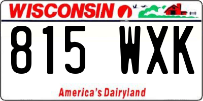 WI license plate 815WXK